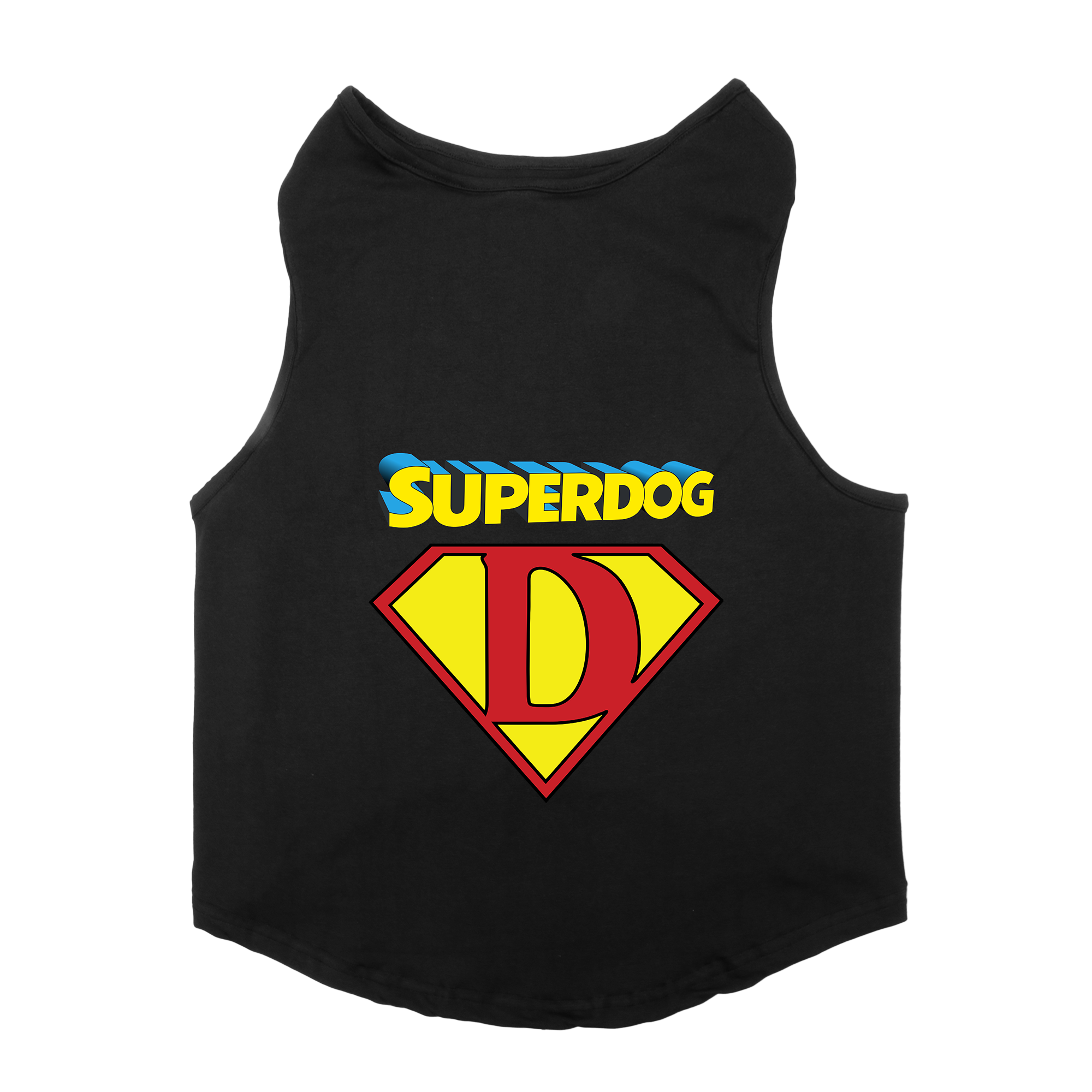 PawsIndia Sleeveless Printed Dog T-Shirt - Super Dog