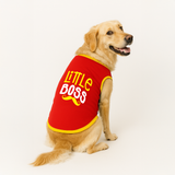 PawsIndia Ribbed Sleeves Printed Dog T-Shirt - Little Boss