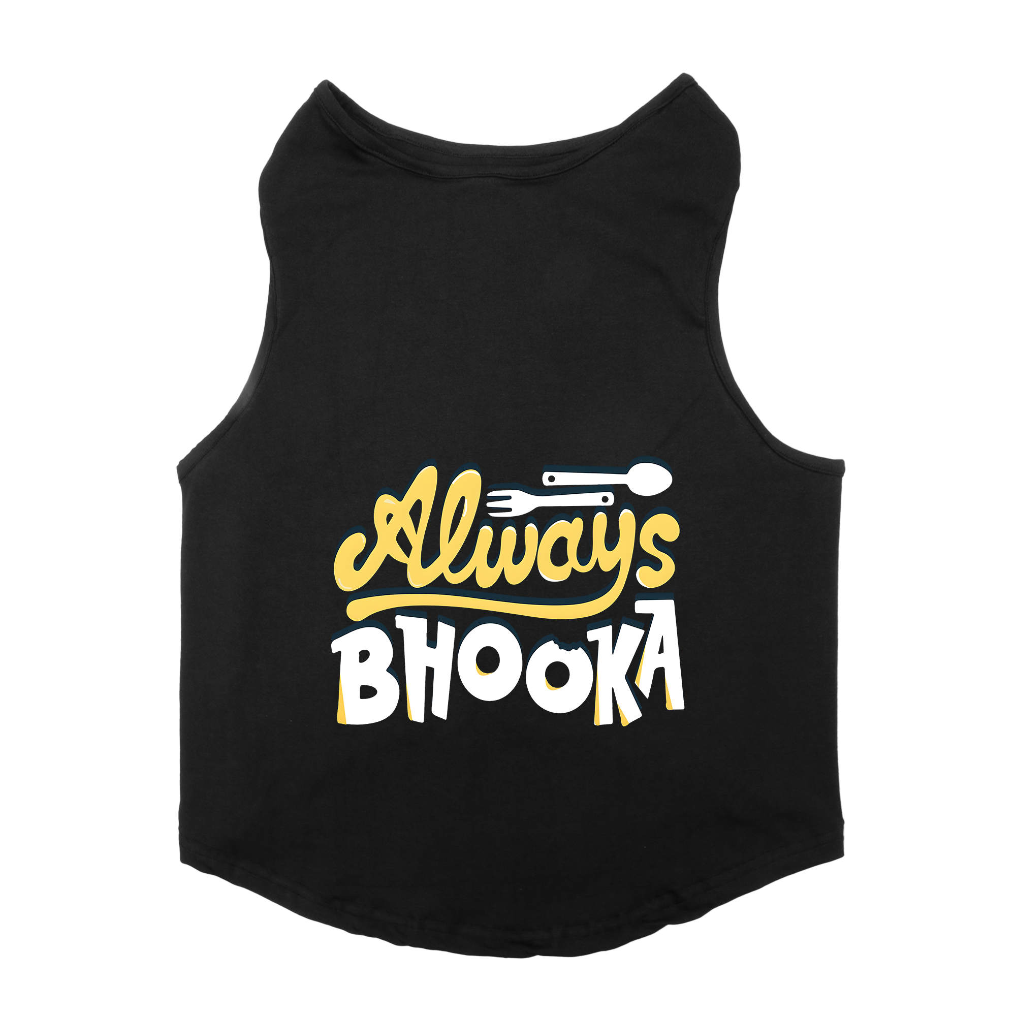 PawsIndia Sleeveless Printed Dog T-Shirt - Always Bhooka