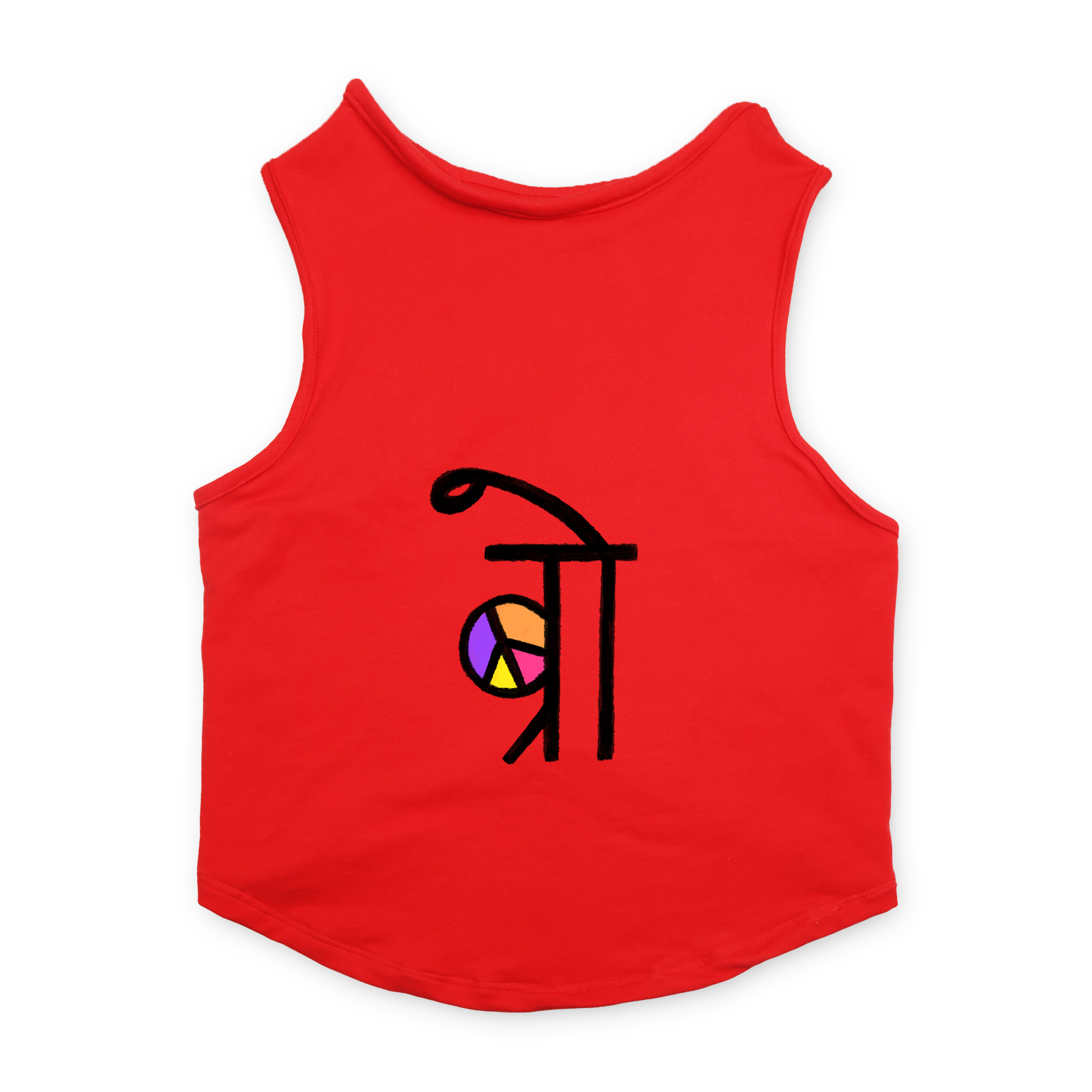 PawsIndia Sleeveless Printed Cat T-Shirt - BRO