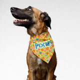 PawsIndia Customized Pet Bandana - Floral - Mustard