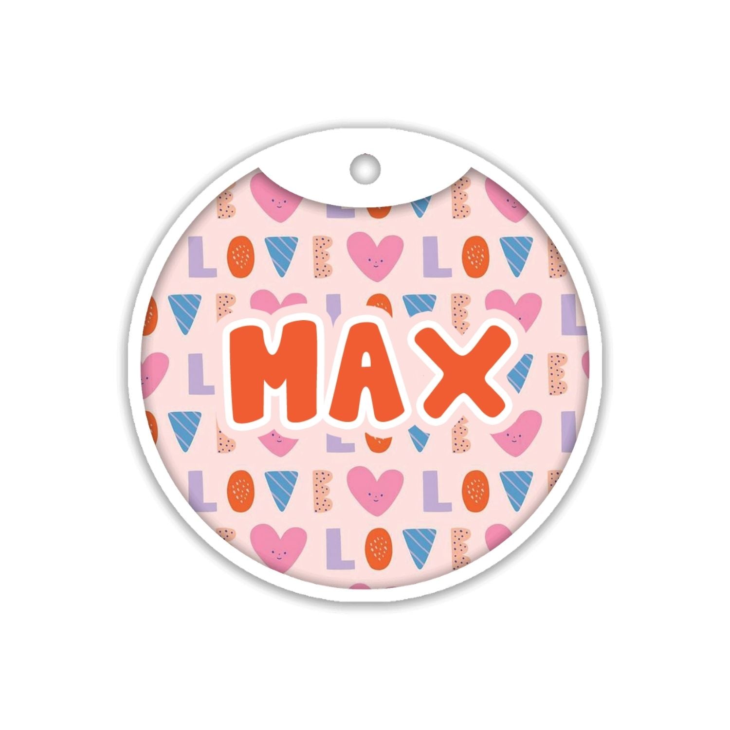 PawsIndia Customized Pet Tag- Valentine's Edition Day Heart Print