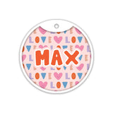 PawsIndia Customized Pet Tag- Valentine's Edition Day Heart Print