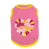 PawsIndia Ribbed Sleeves Printed Dog T-Shirt - You Are My Sunshine