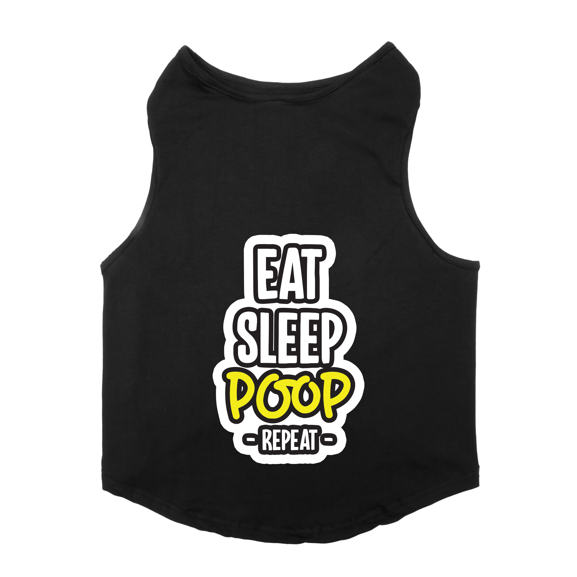 PawsIndia Sleeveless Printed Cat T-Shirt - Eat-Sleep-Poop