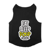PawsIndia Sleeveless Printed Cat T-Shirt - Eat-Sleep-Poop