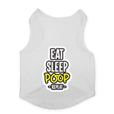 PawsIndia Sleeveless Printed Cat T-Shirt - Eat-Sleep-Poop