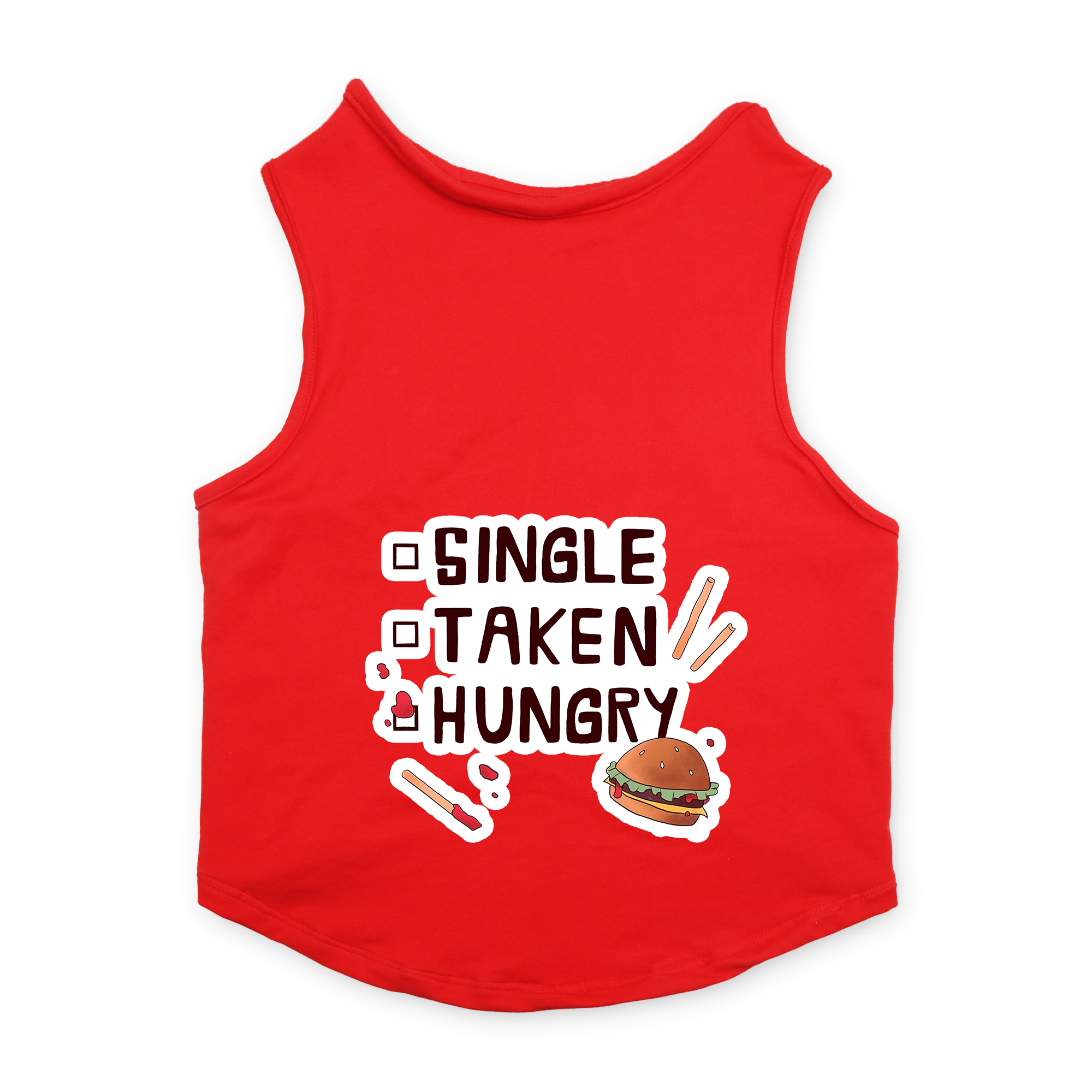 PawsIndia Sleeveless Printed Cat T-Shirt - Single-Taken-Hungry