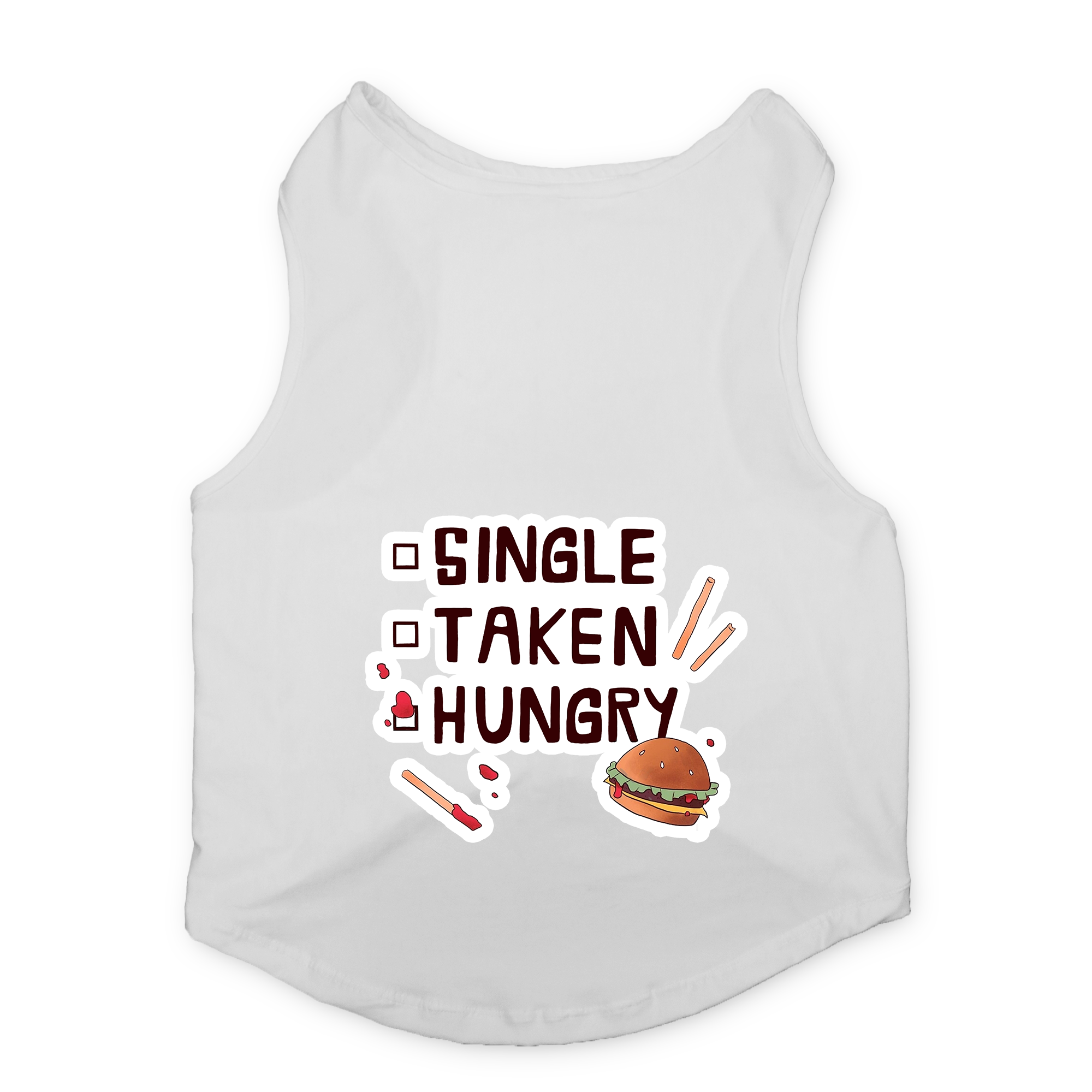 PawsIndia Sleeveless Printed Cat T-Shirt - Single-Taken-Hungry