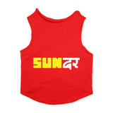 PawsIndia Sleeveless Printed Dog T-Shirt - Sundar