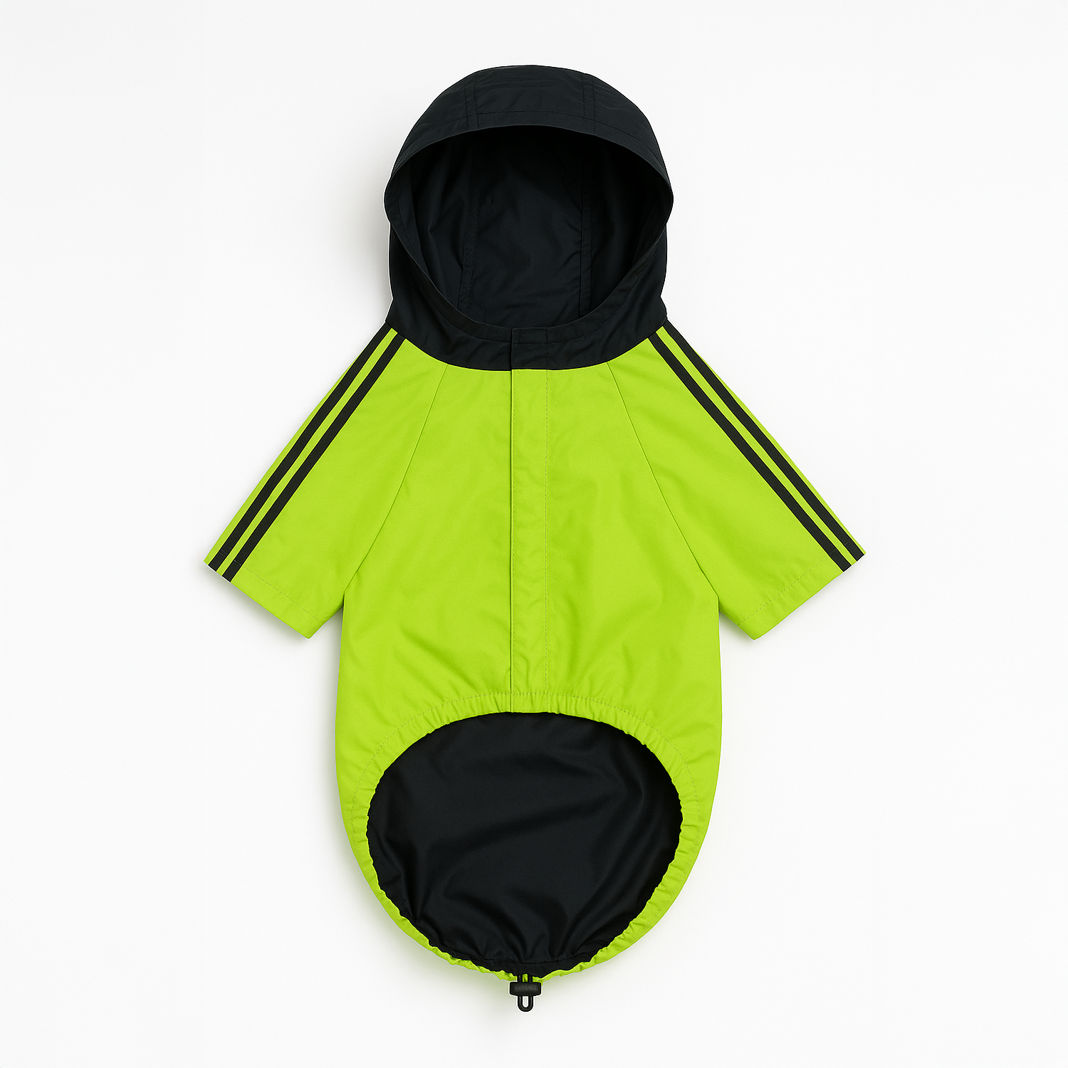Pawsindia Dog Hooded Raincoat - Neon Green & Black