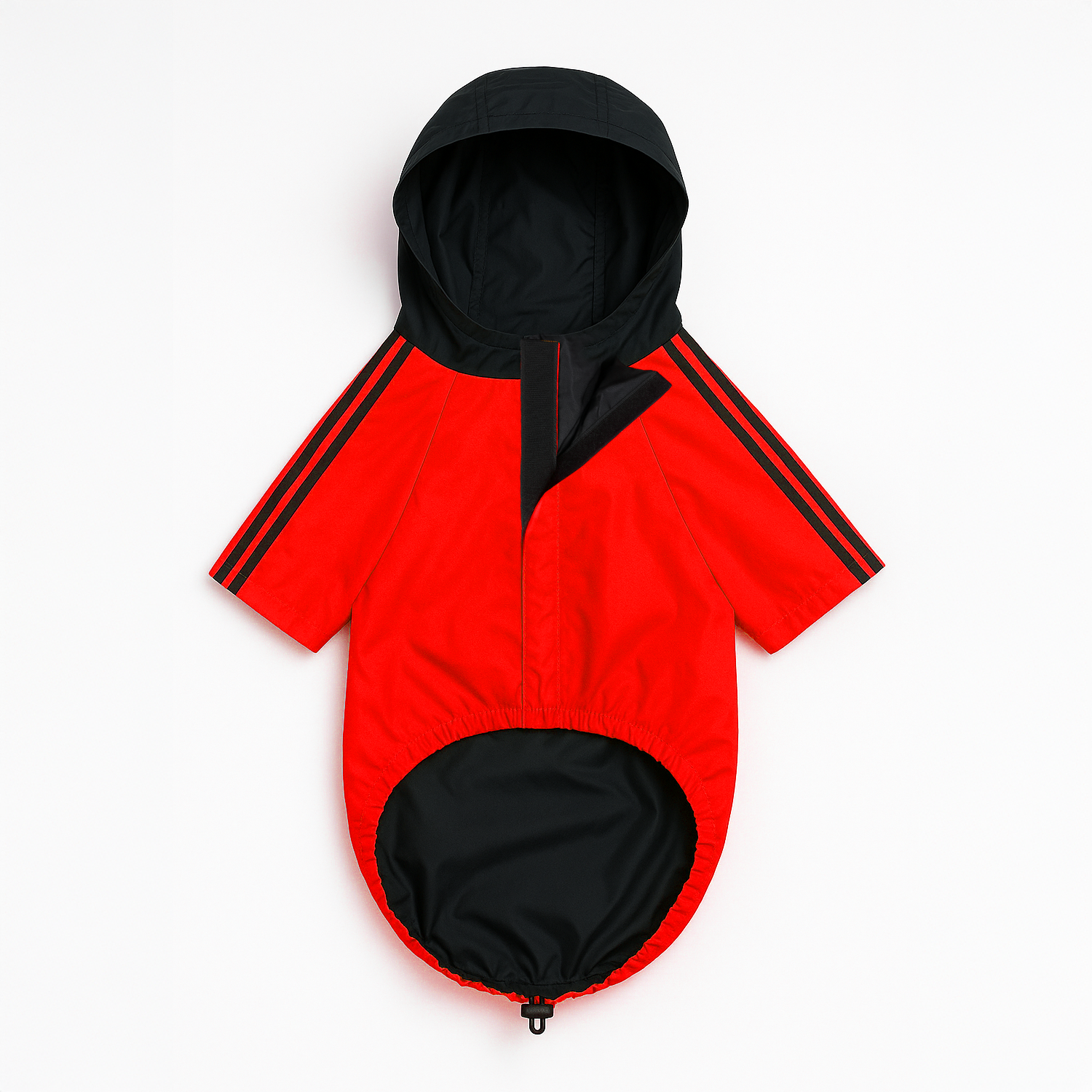 Pawsindia Dog Hooded Raincoat - Red & Black
