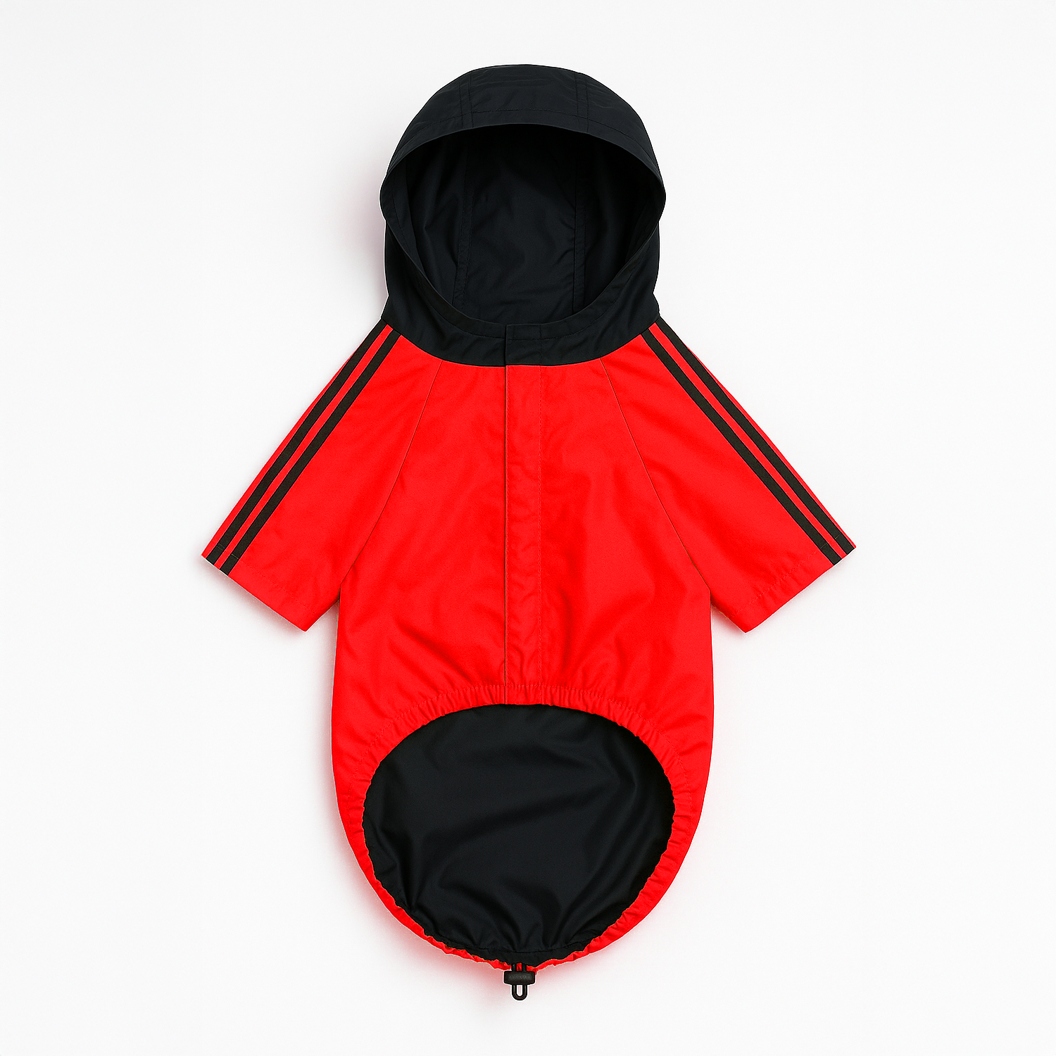 Pawsindia Dog Hooded Raincoat - Red & Black