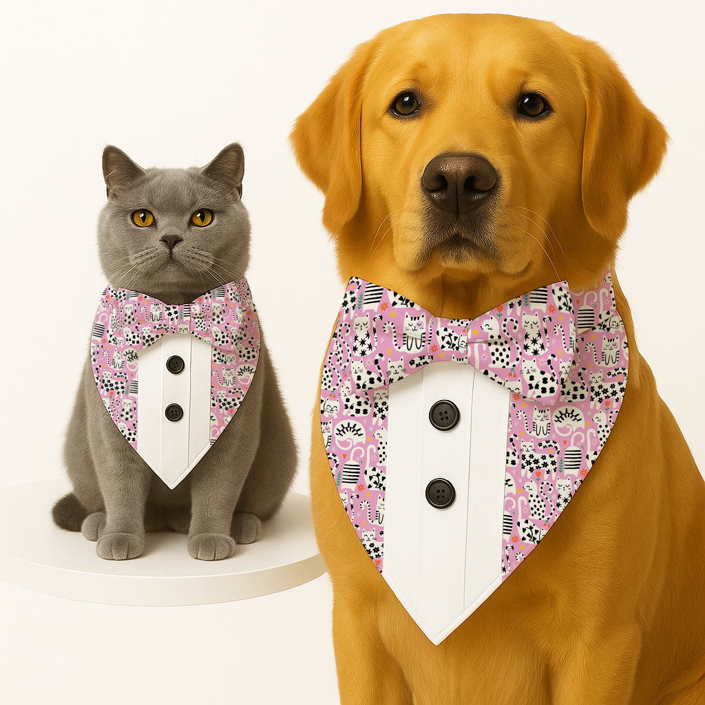 PawsIndia Special Edition Doodle Pattern Printed Tuxedo For Pets