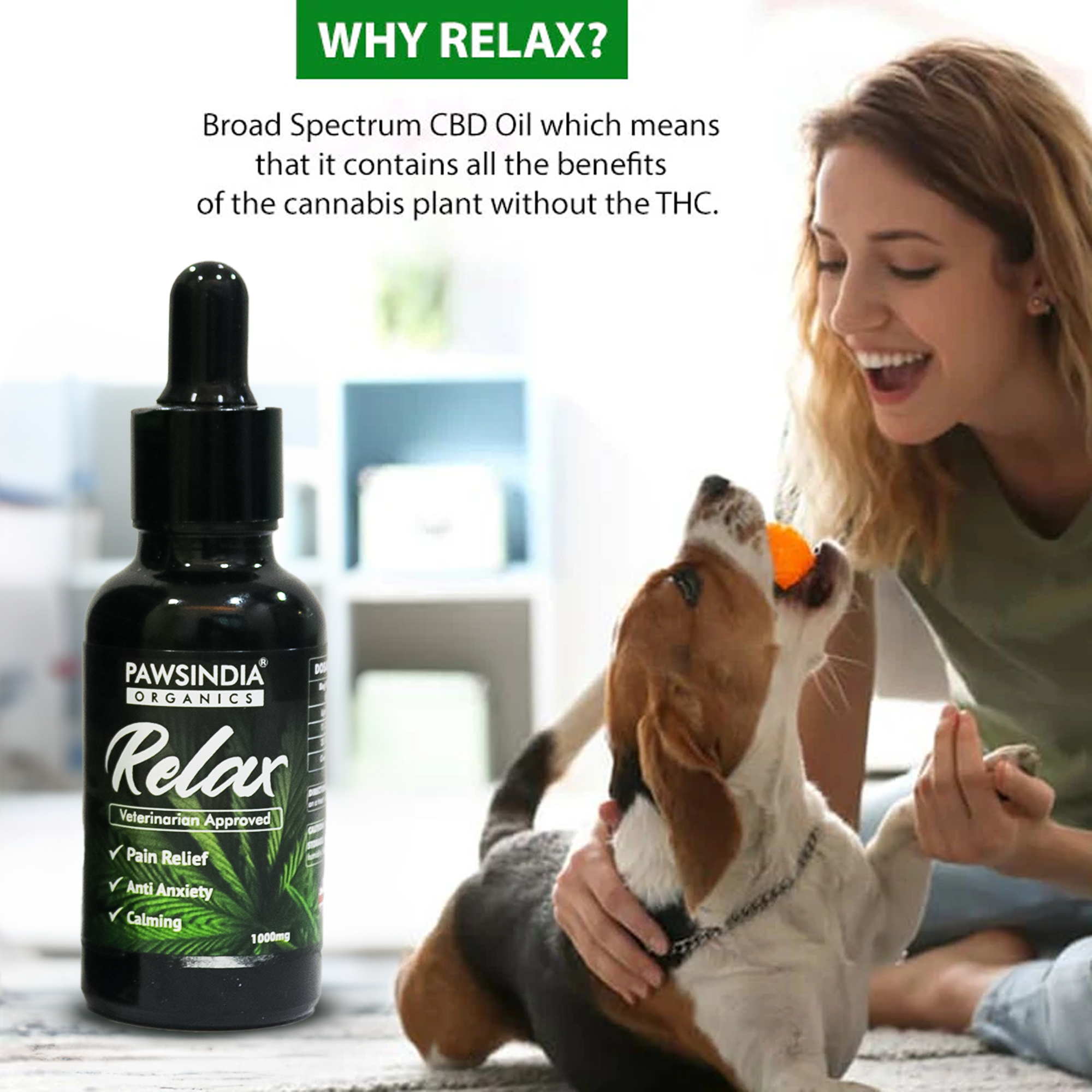 Organics - Relax Full Spectrum CBD oil for Pets 1000 mg (30ml)