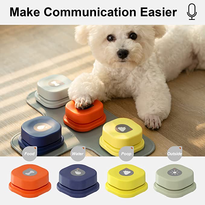MewooFun Set of 4 Recordable Dog Communication Button