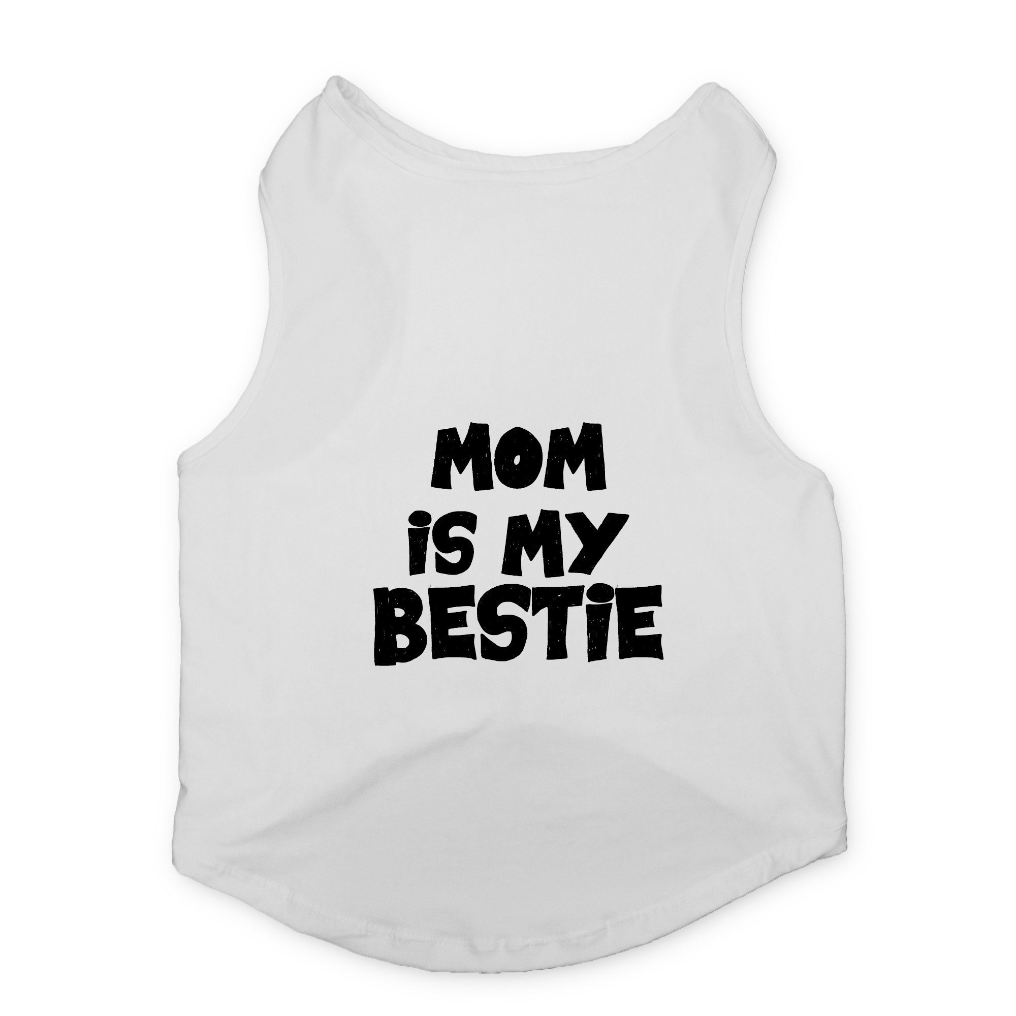 PawsIndia Sleeveless Printed Cat T-Shirt - Mom is My Bestie