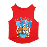 PawsIndia Sleeveless Printed Dog T-Shirt - BFF