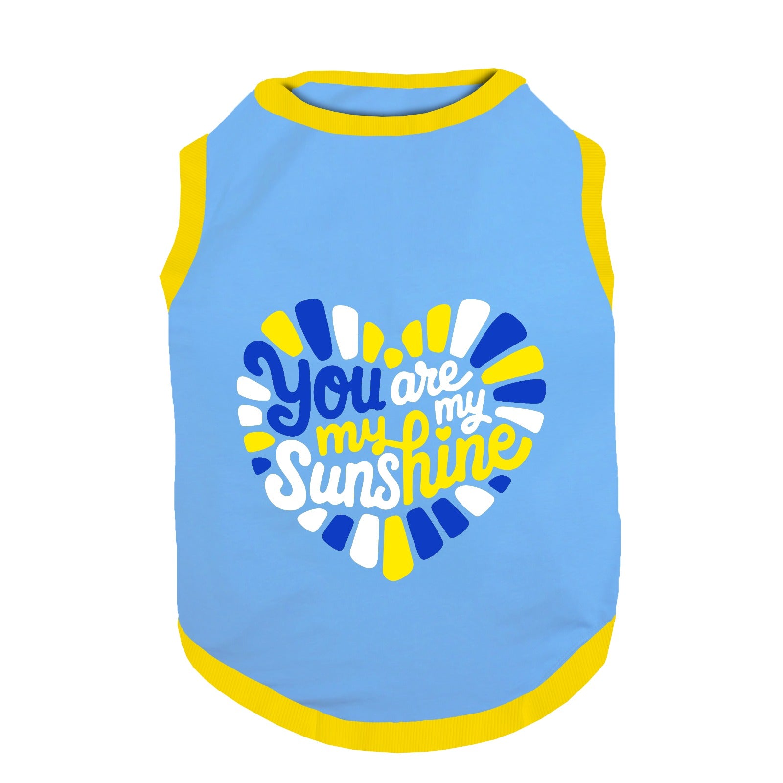 PawsIndia Ribbed Sleeves Printed Dog T-Shirt - You Are My Sunshine