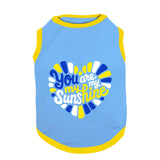 PawsIndia Ribbed Sleeves Printed Dog T-Shirt - You Are My Sunshine
