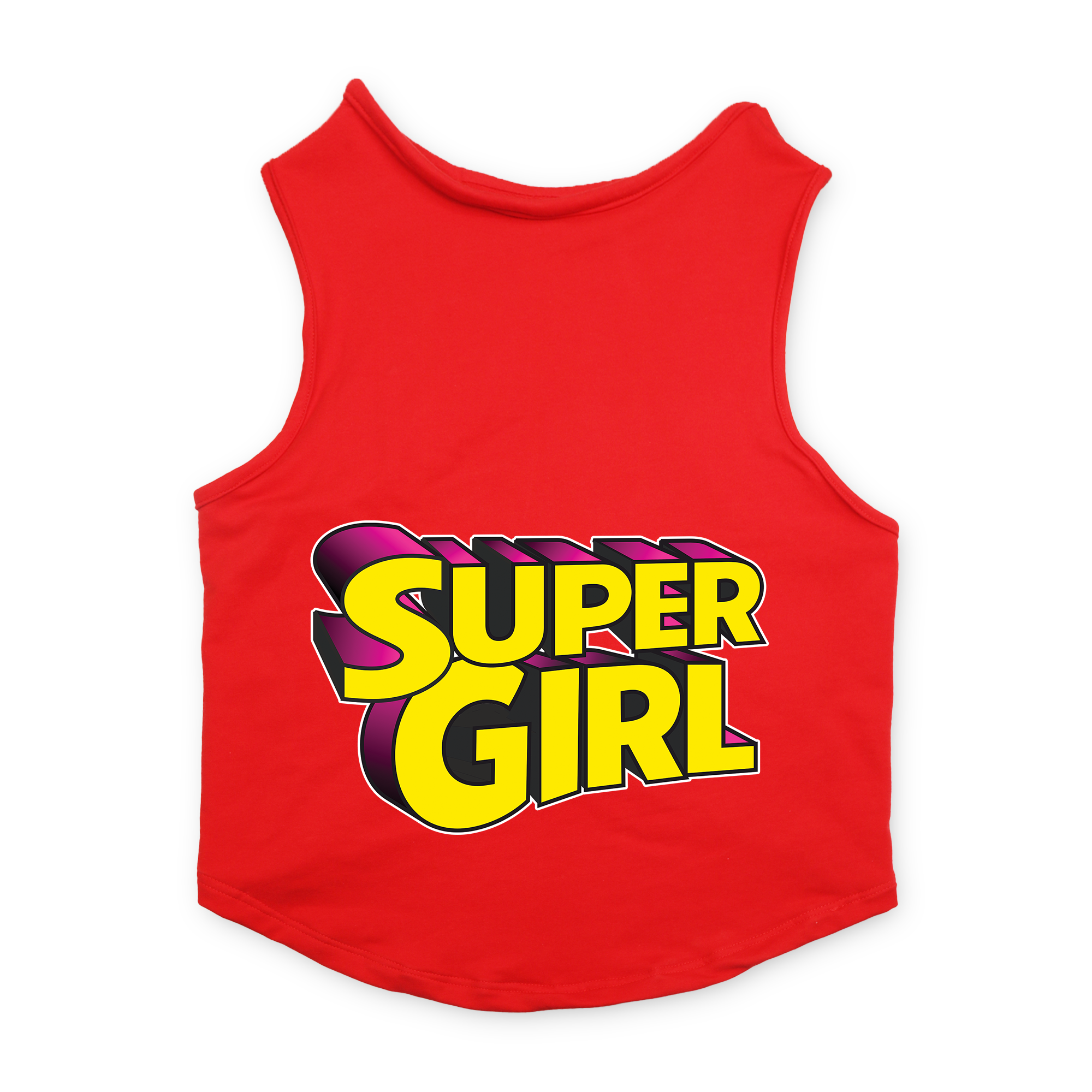 PawsIndia Sleeveless Printed Cat T-Shirt - Super Girl