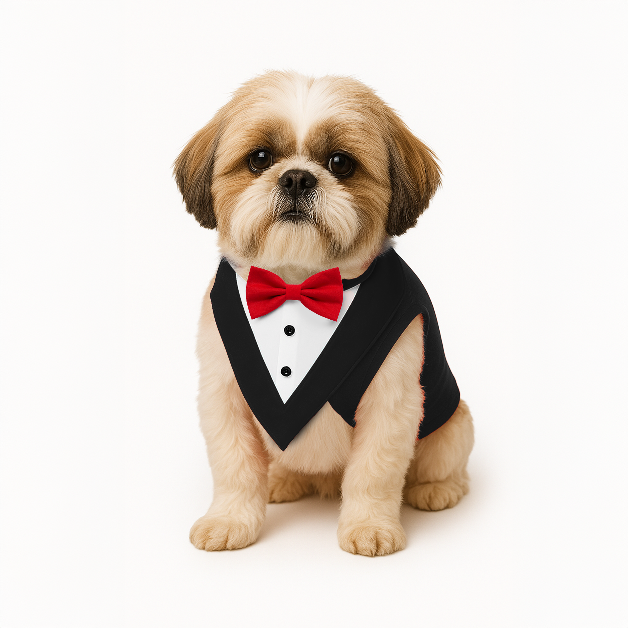 PawsIndia Black & White Tuxedo Suit  – Red Carpet Ready