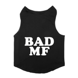 PawsIndia Sleeveless Printed Cat T-Shirt - Bad MF