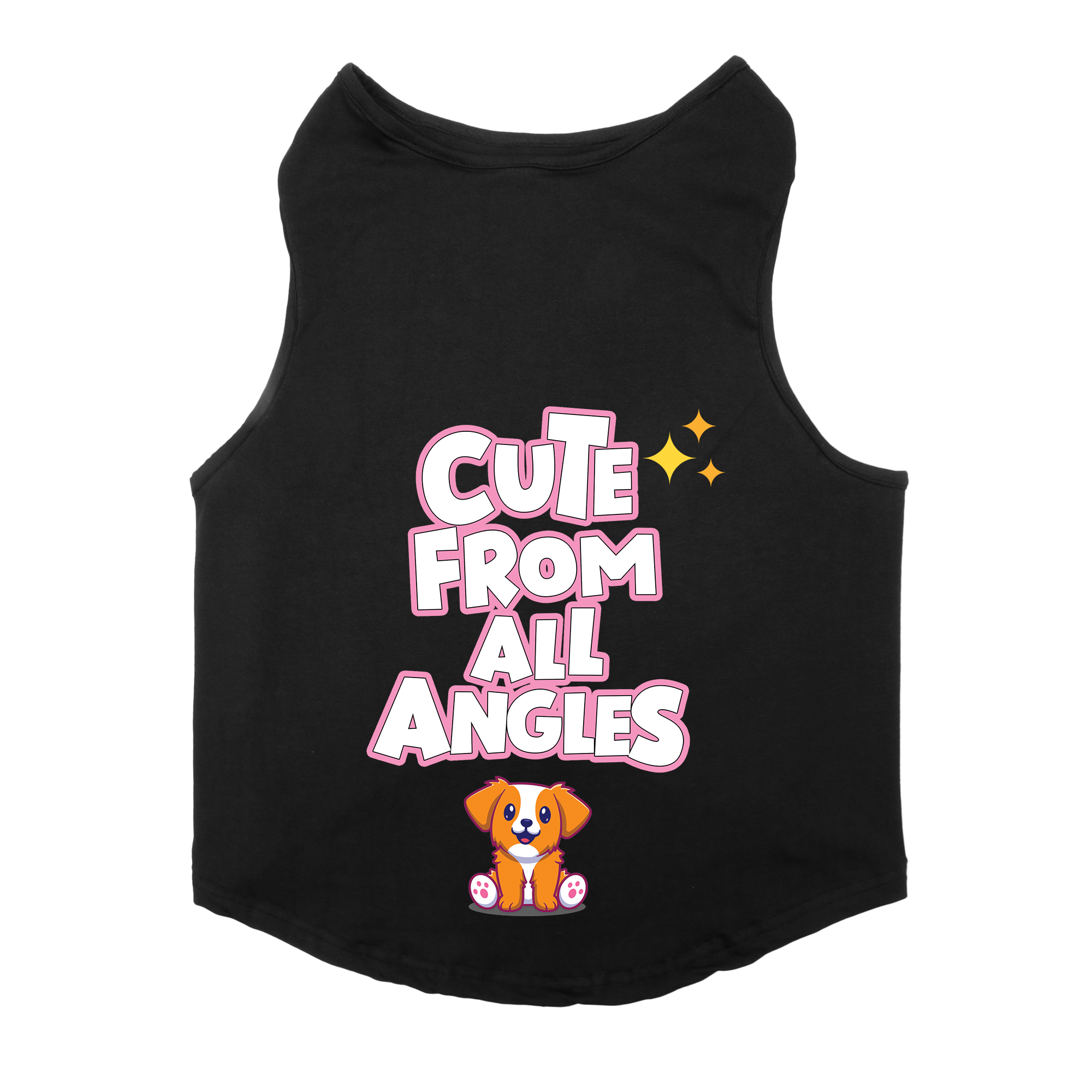 PawsIndia Sleeveless Printed Dog T-Shirt - Cute From All Angles