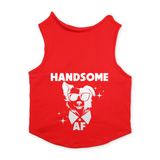 PawsIndia Sleeveless Printed Dog T-Shirt - Handsome