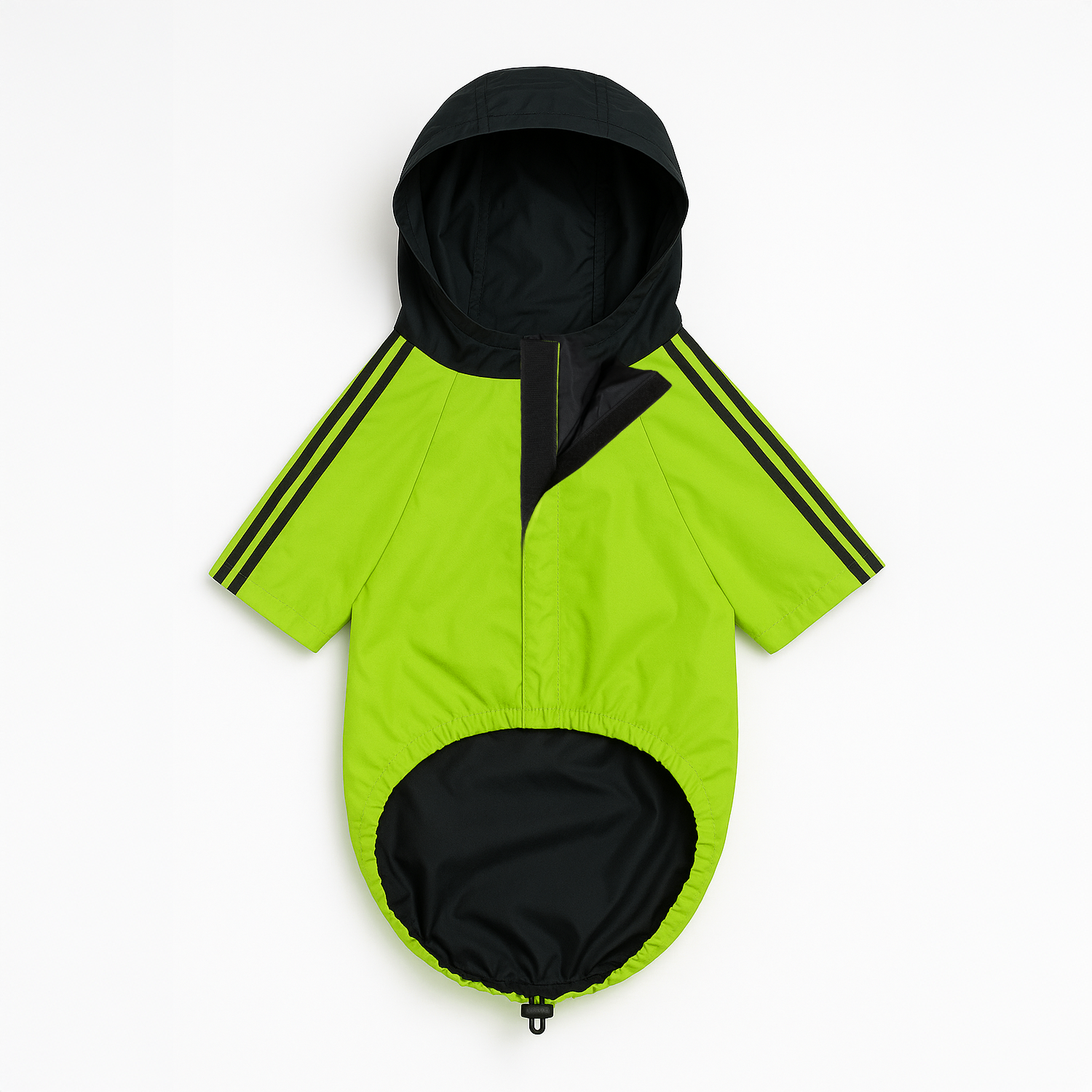 Pawsindia Dog Hooded Raincoat - Neon Green & Black