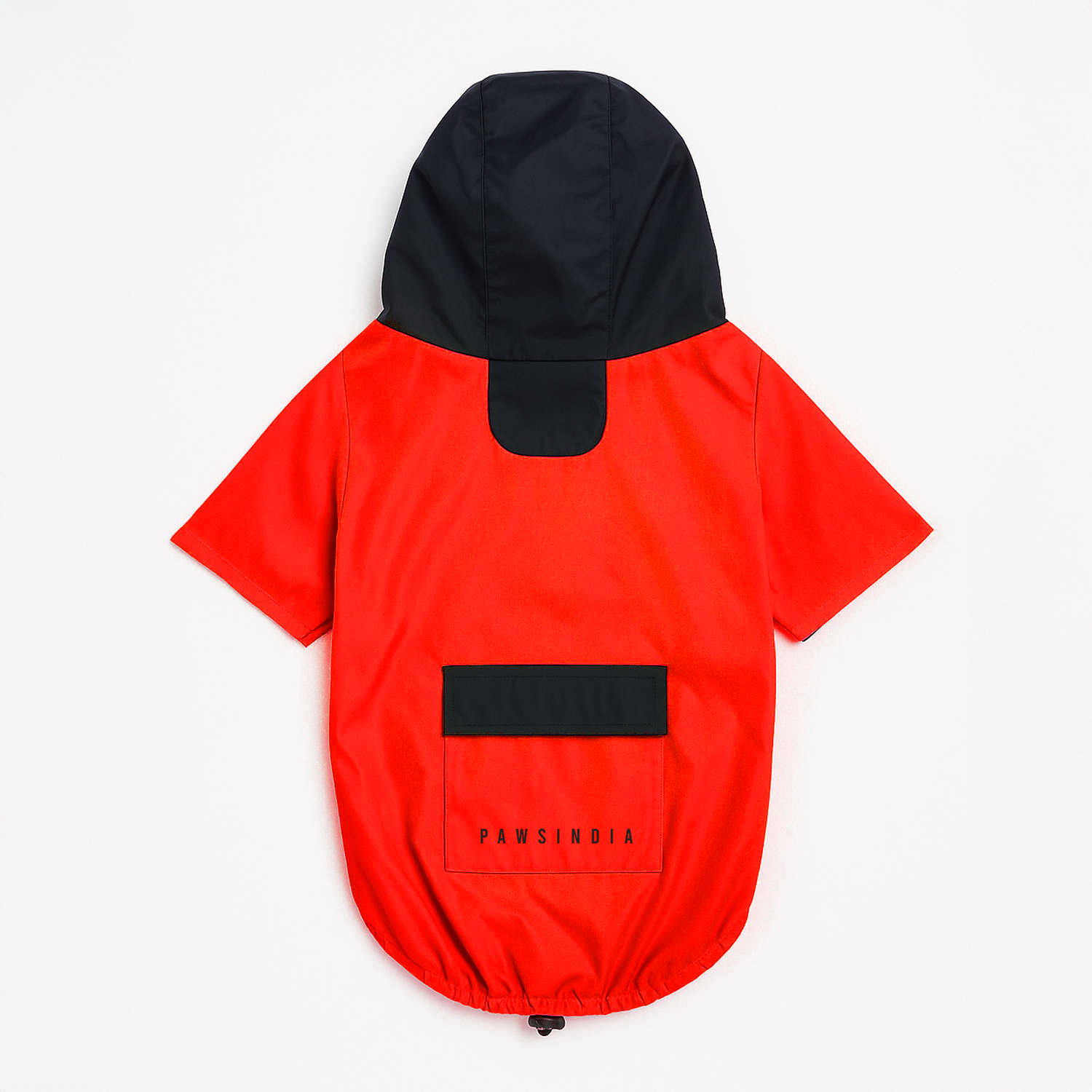 Pawsindia Dog Hooded Raincoat - Red & Black
