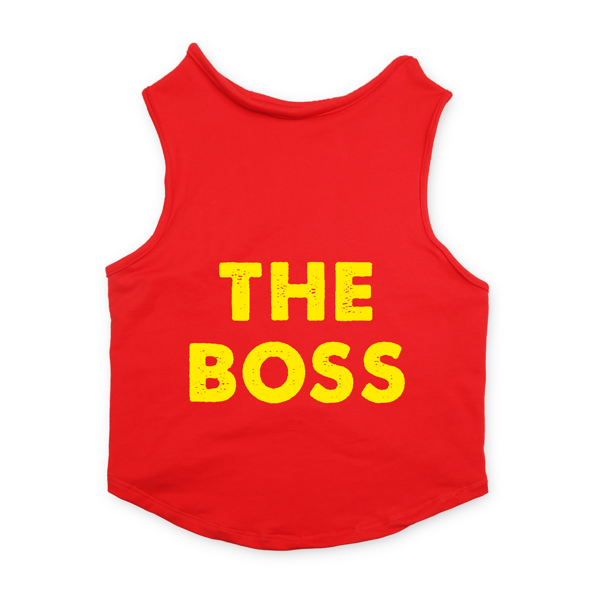 PawsIndia Sleeveless Printed Dog T-Shirt - The Boss