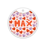 PawsIndia Customized Pet Tag- Valentine's Edition Cute Hearts Print