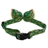 Pawsindia Traditional Royal Brocade Bow Tie - Aqua Green