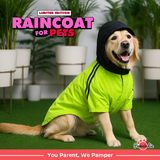 Pawsindia Dog Hooded Raincoat - Neon Green & Black