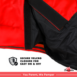 Pawsindia Dog Hooded Raincoat - Red & Black