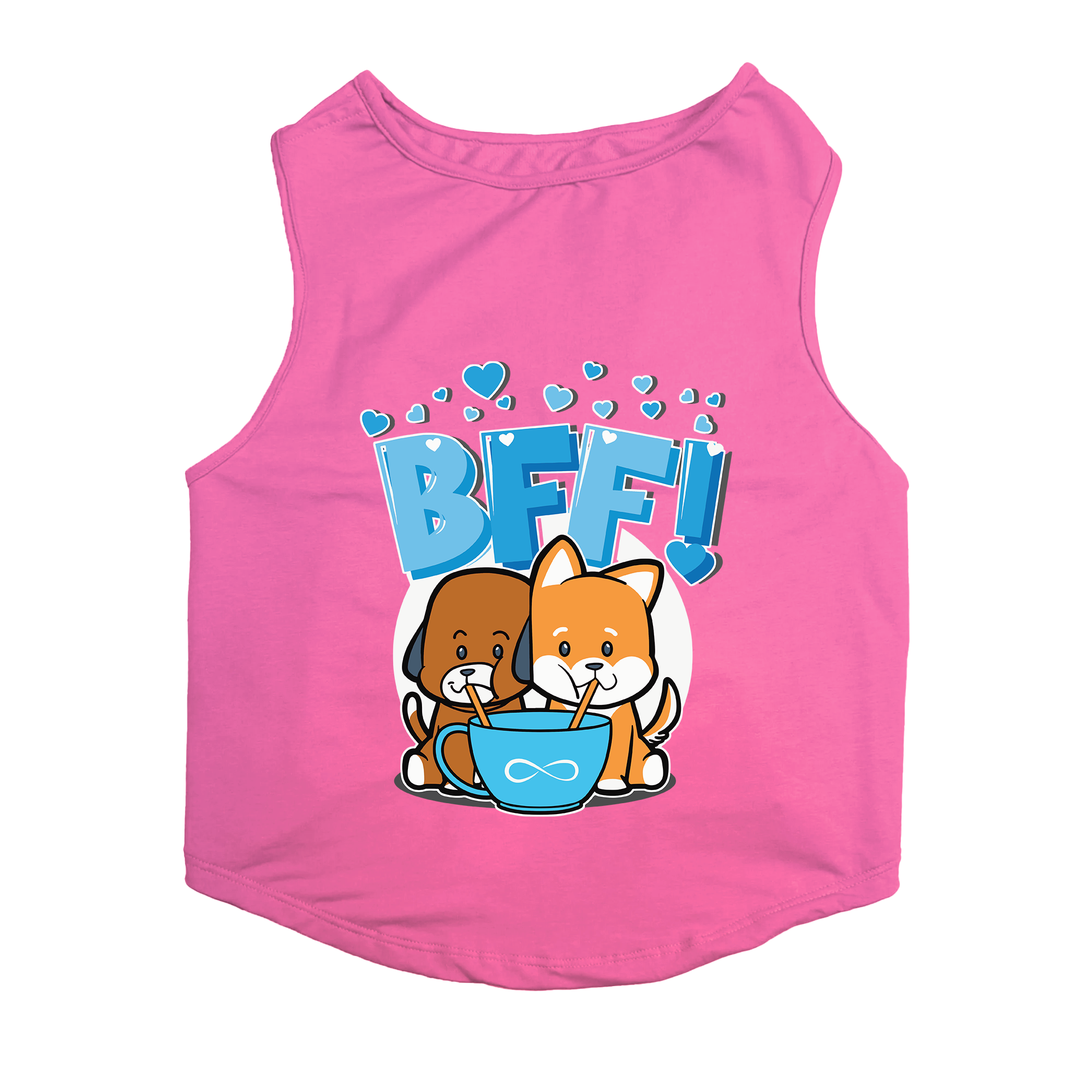 PawsIndia Sleeveless Printed Dog T-Shirt - BFF