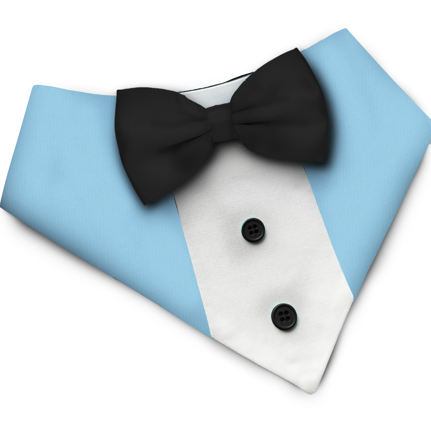 PawsIndia Baby Blue Tuxedo Bandana With Black Bow For Pets