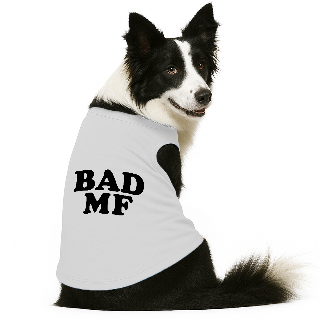 PawsIndia Sleeveless Printed Dog T-Shirt - Bad MF