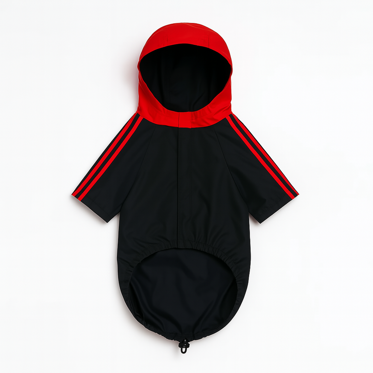 Pawsindia Dog Hooded Raincoat - Black & Red