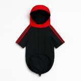 Pawsindia Dog Hooded Raincoat - Black & Red