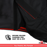 Pawsindia Dog Hooded Raincoat - Black & Red