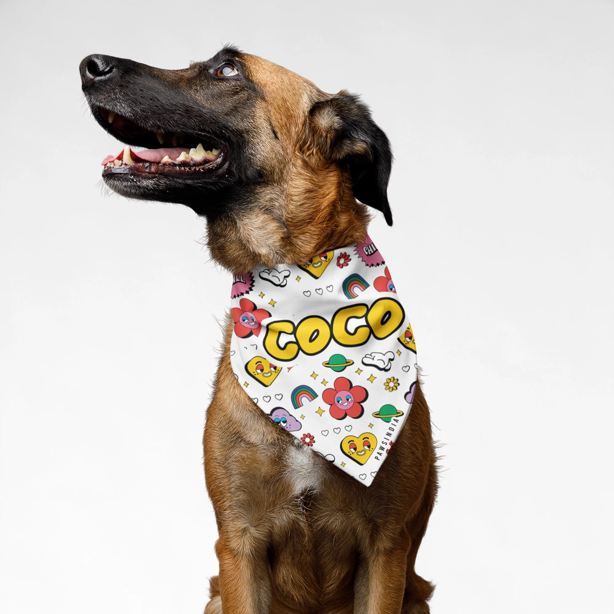 PawsIndia Customized Pet Bandana - Graphic Print