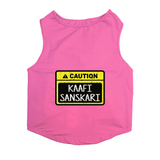 PawsIndia Sleeveless Printed Cat T-Shirt - Caution - Kaafi Sanskari