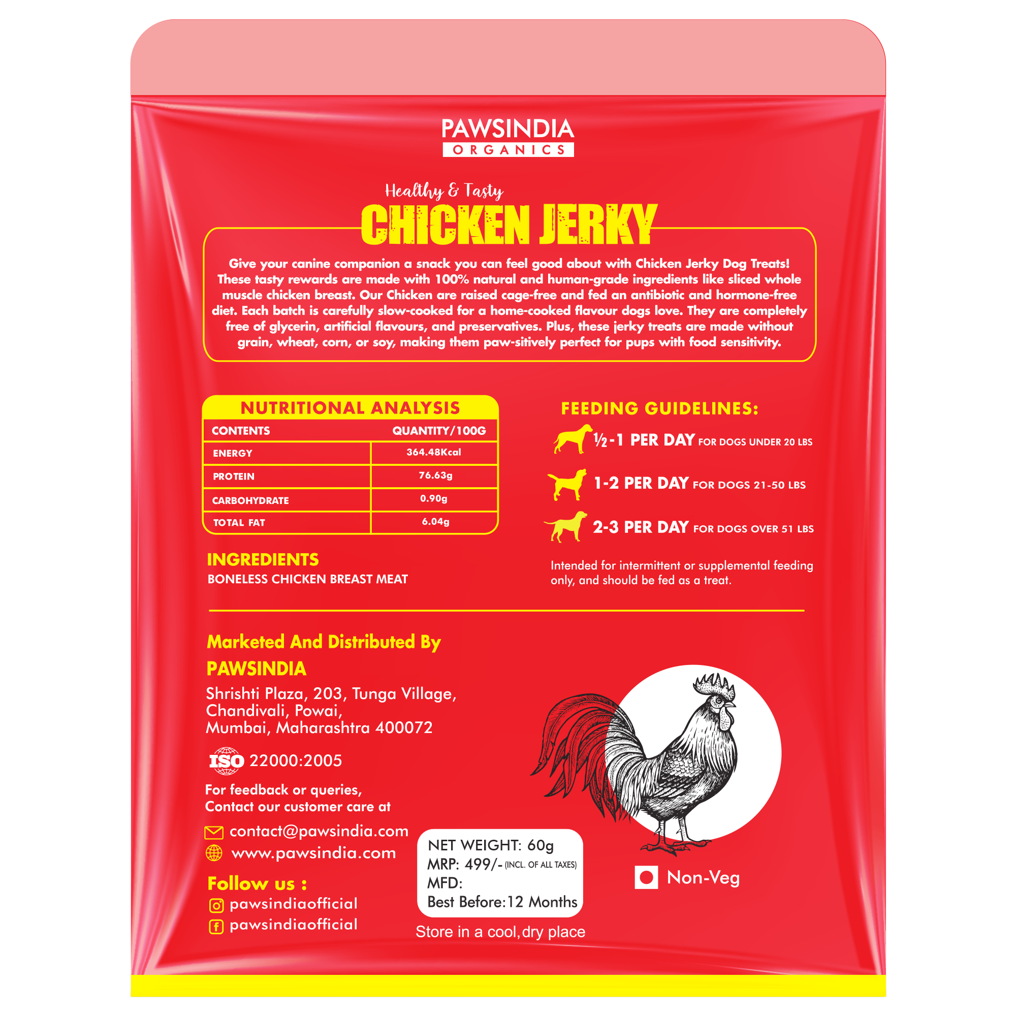 Raw Bites Organic Dehydrated - Chicken Jerky Premium Dog Treats