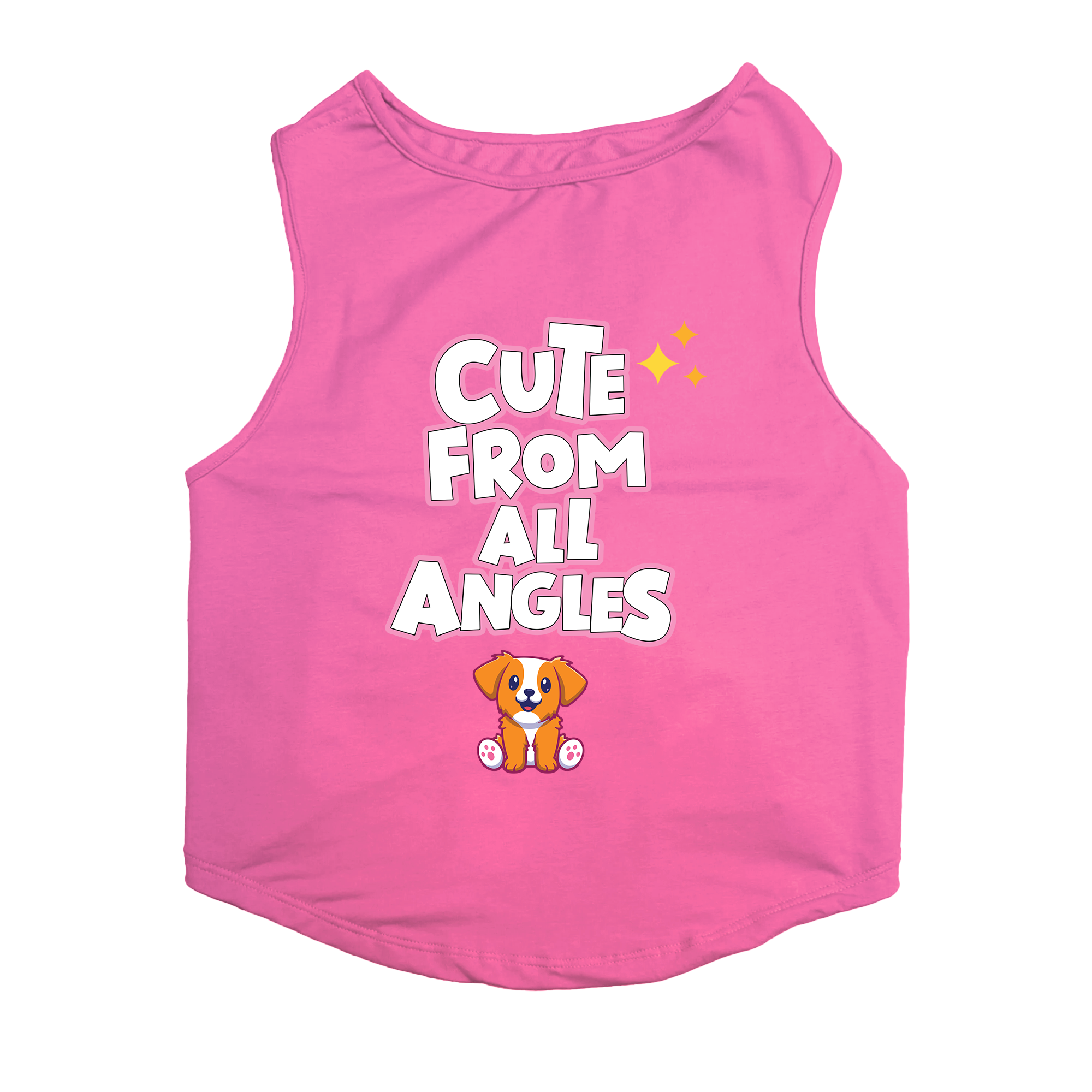 PawsIndia Sleeveless Printed Dog T-Shirt - Cute From All Angles