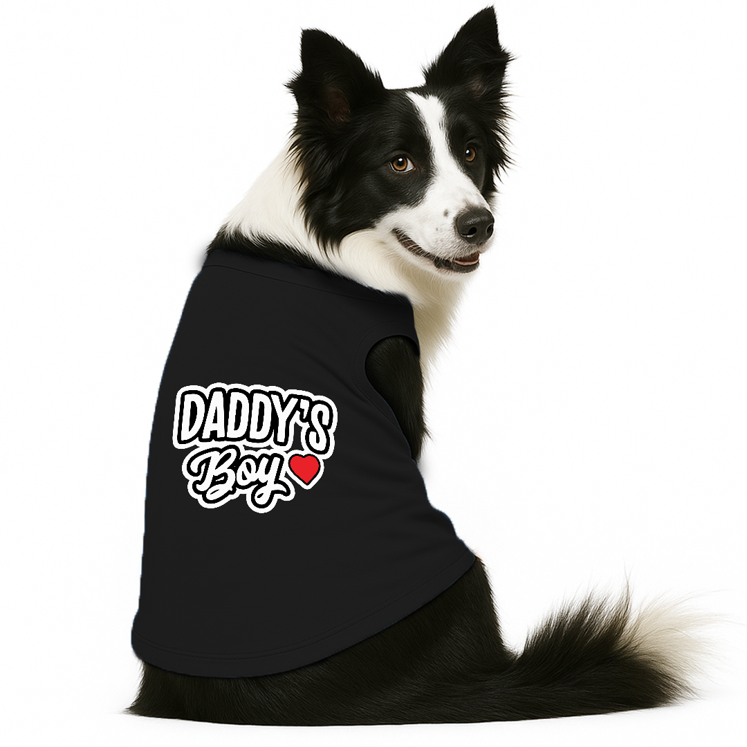 PawsIndia Sleeveless Printed Dog T-Shirt - Daddy's Boy