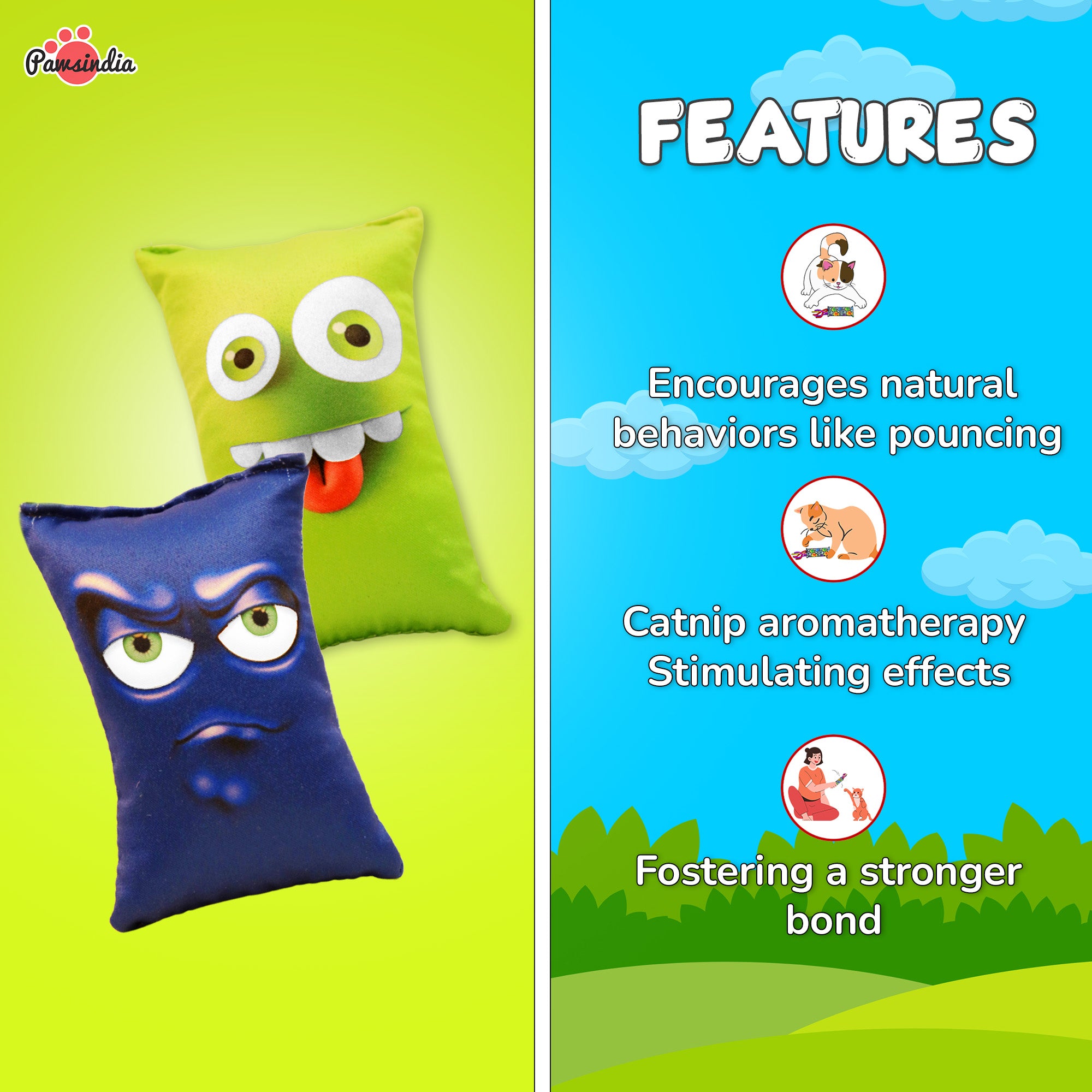 Pawsindia Catnip Cat Toy - Emotion Fusion - Pack of 5