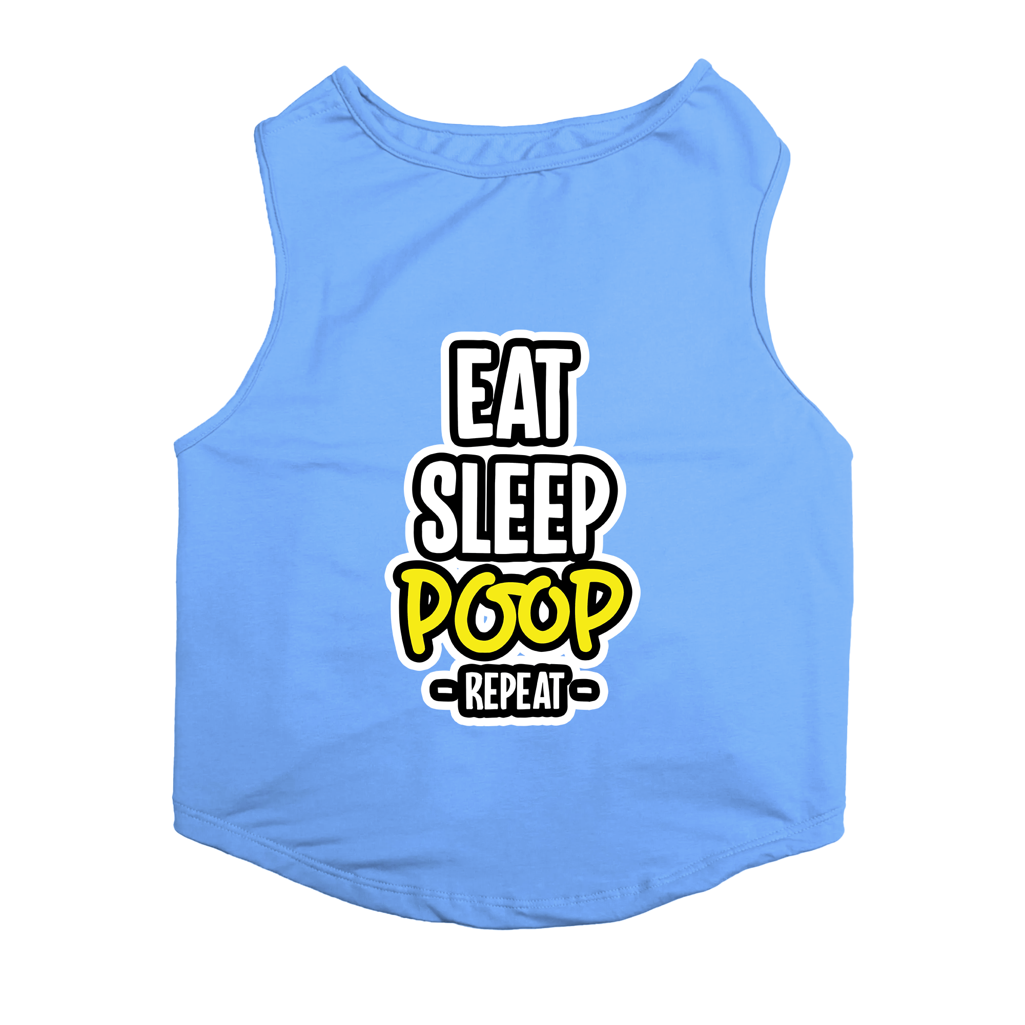 PawsIndia Sleeveless Printed Cat T-Shirt - Eat-Sleep-Poop