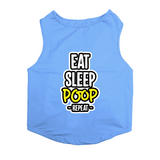 PawsIndia Sleeveless Printed Cat T-Shirt - Eat-Sleep-Poop